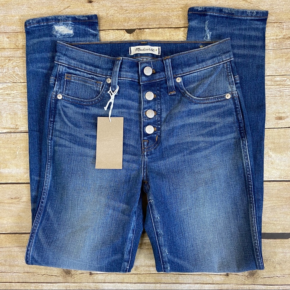 Madewell Slim Straight Jeans Button-Front Edition - Picture 3 of 11
